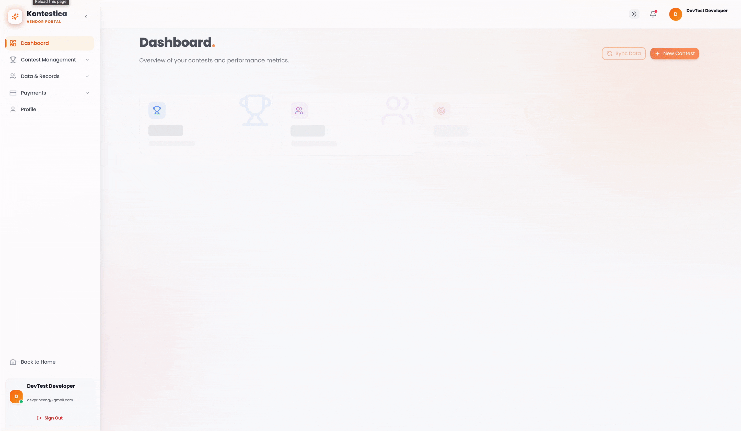 Vendor Dashboard Light Mode